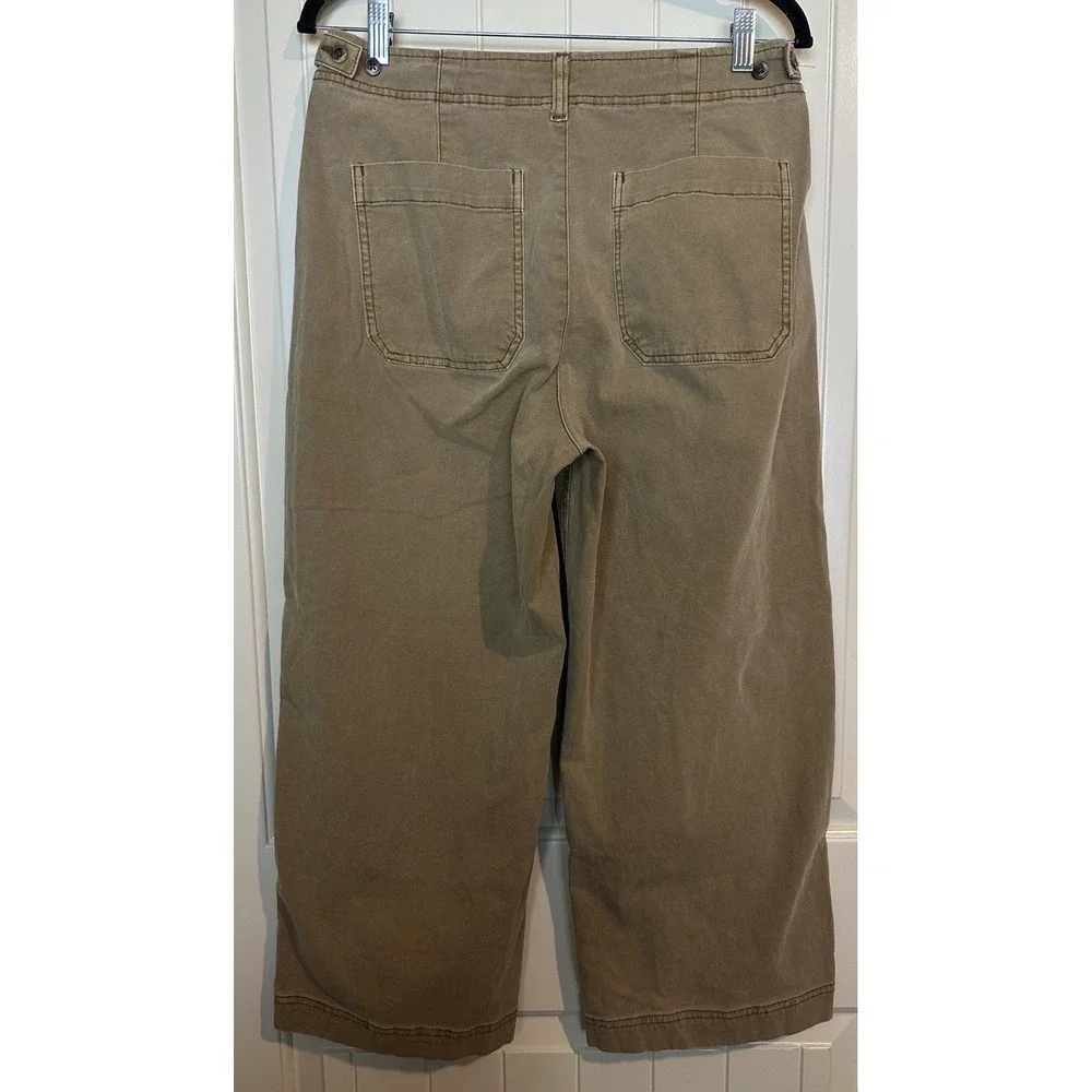Old Navy Women's High Rise Wide Leg Ochre to you canvas trousers jeans Sz‎ 12P
